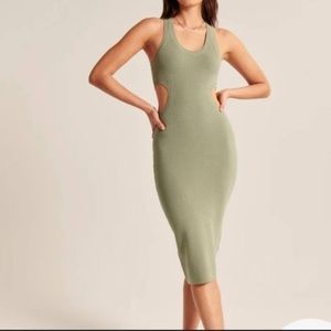 NWT Abercrombie Elevated Knit side cutout midi Dress
